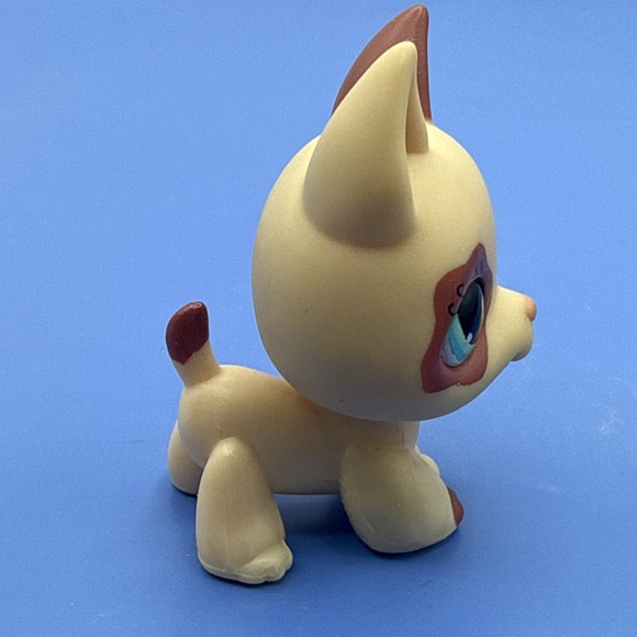 Littlest Pet Shop 744 Tan Brown German Shepherd Dog Blue Diamond Eyes - Picture 5 of 7